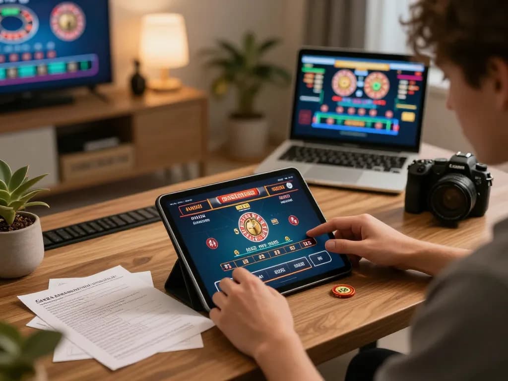Engaging online gaming session on mb66an with strategic notes and vibrant casino games visible
