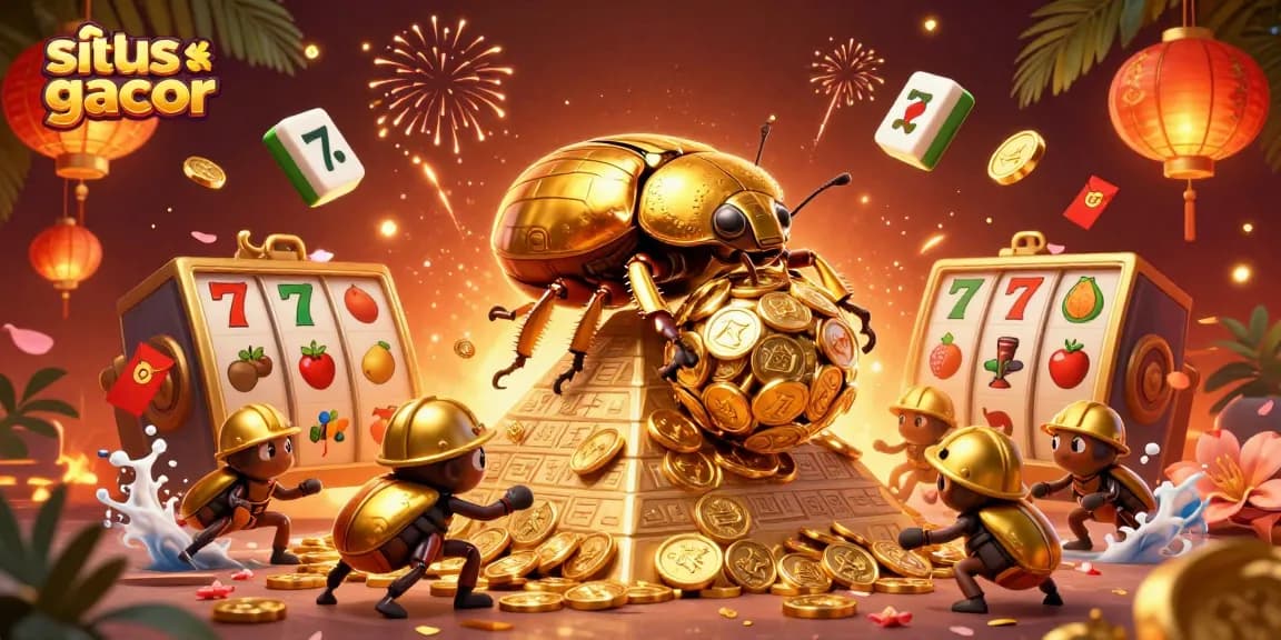 Engage with the vibrant visuals of situs slot gacor showcasing a dynamic casino scene.