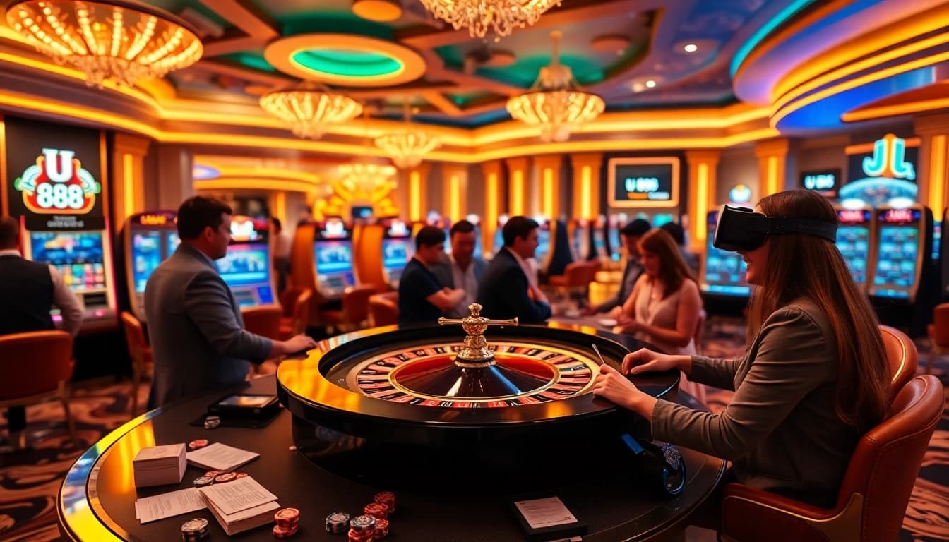 Experience thrilling gameplay at U 888 with exciting casino tables and vibrant betting environments.