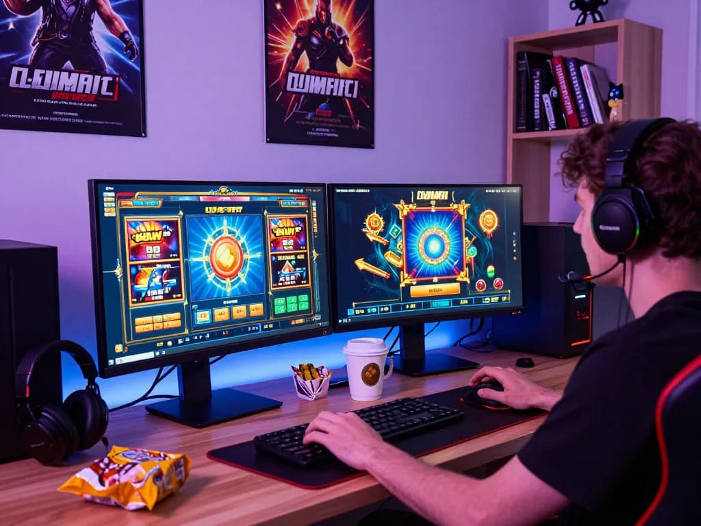Pemain yang terlibat merasakan sensasi permainan slot online Virus88 dalam pengaturan rumah yang vibrant.