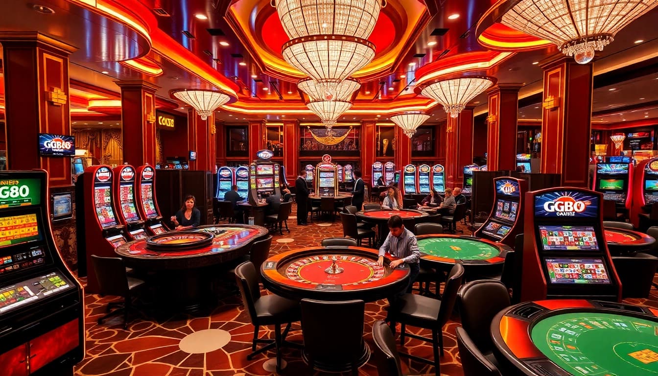 Experience the excitement of GG88 with vibrant casino visuals showcasing roulette and poker action.