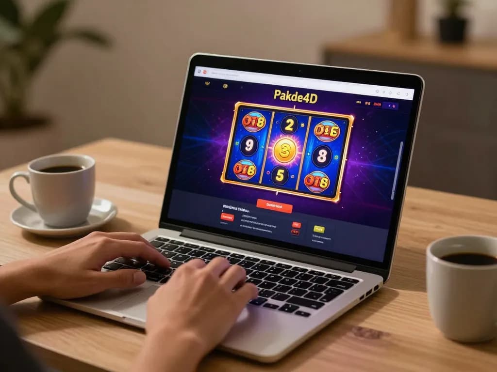 Playing Pakde4D online slot games on a stylish gaming setup