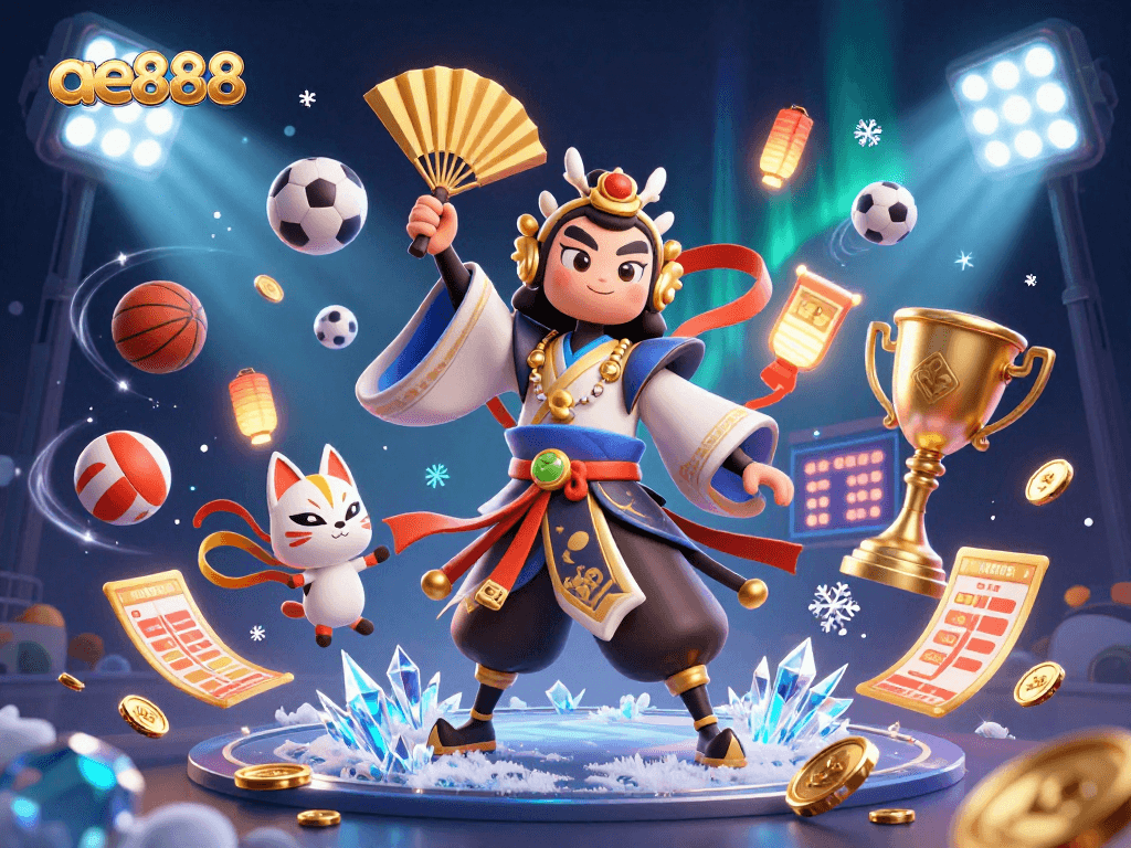 Immerse in ae888 gaming excitement with colorful, dynamic casino visuals and iconic characters
