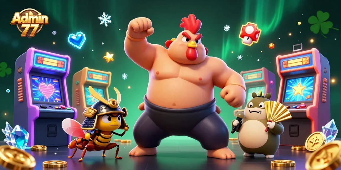 Experience the thrill of Admin 77 online gaming with vibrant 3D characters and engaging game elements.
