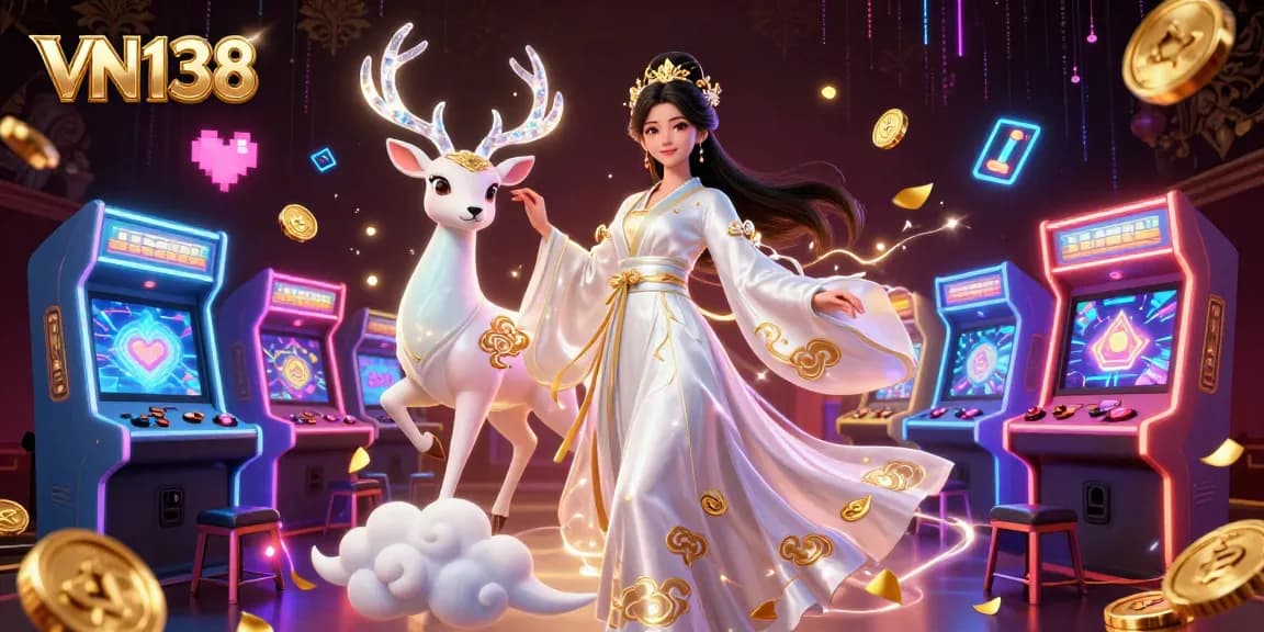 Experience thrilling gameplay on VN138 with vibrant casino elements and a stunning 3D illustration.