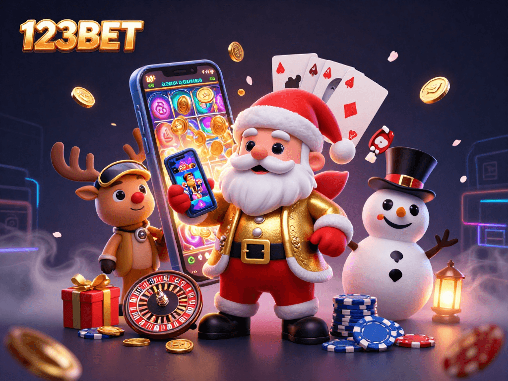 Experience the excitement at 123BET with Santa and friends during jackpot spins!