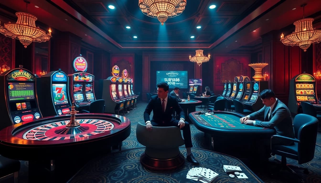 SURYA88 alternatif menyediakan pengalaman kasino online yang mendebarkan dengan mesin slot yang penuh warna dan meja roulette.