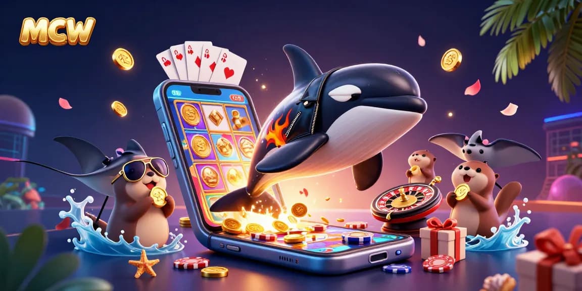 Experience the excitement of mcw casino gaming with vibrant characters and dynamic elements in this illustration.
