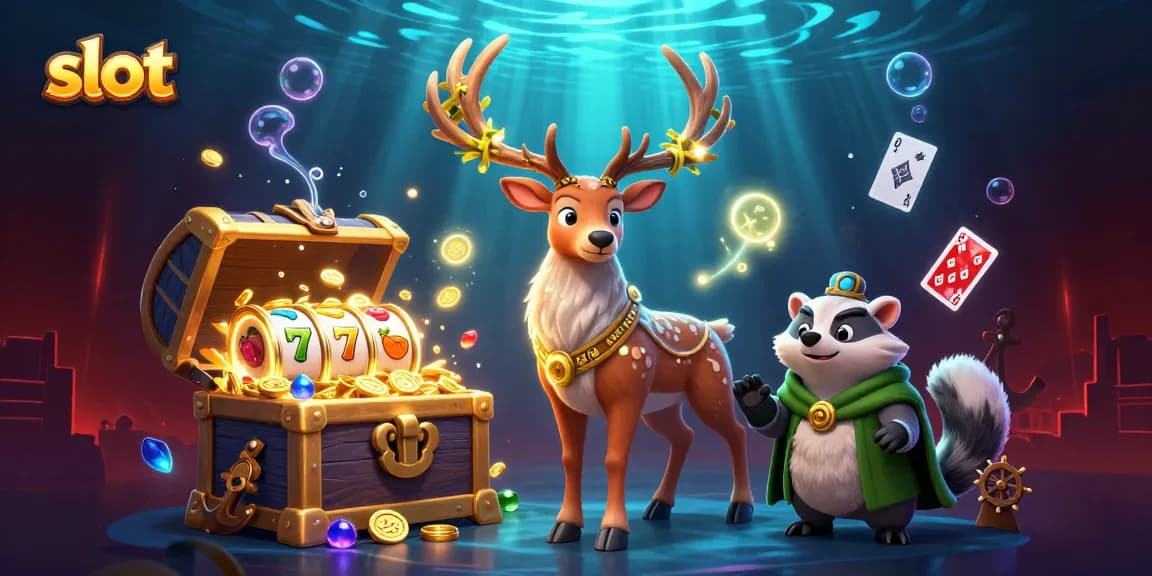 Experience thrilling slot action with vibrant characters and dynamic casino elements in this illustration.