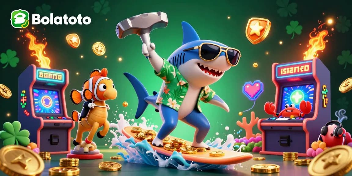 Experience thrilling wins with Bolatoto's vibrant 3D illustration showcasing casino gaming fun.