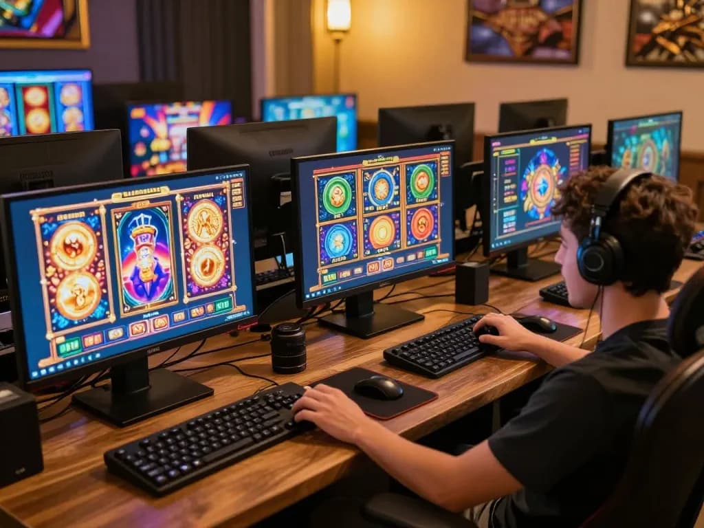 IDCASH88 Daftar session in a stylish online setup showcasing engaging slot gameplay.