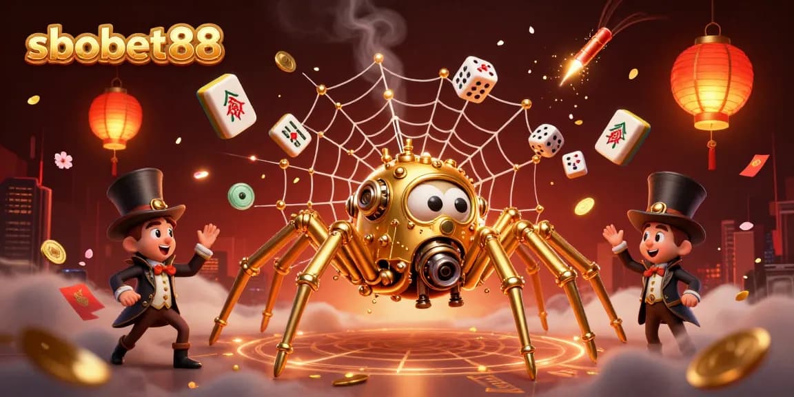 Engage with sbobet88's vibrant online platform through an exciting steampunk casino scene.