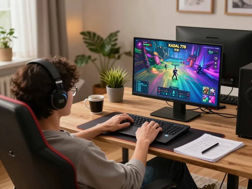 KADAL 778 users enjoying interactive gaming on a laptop in a modern home