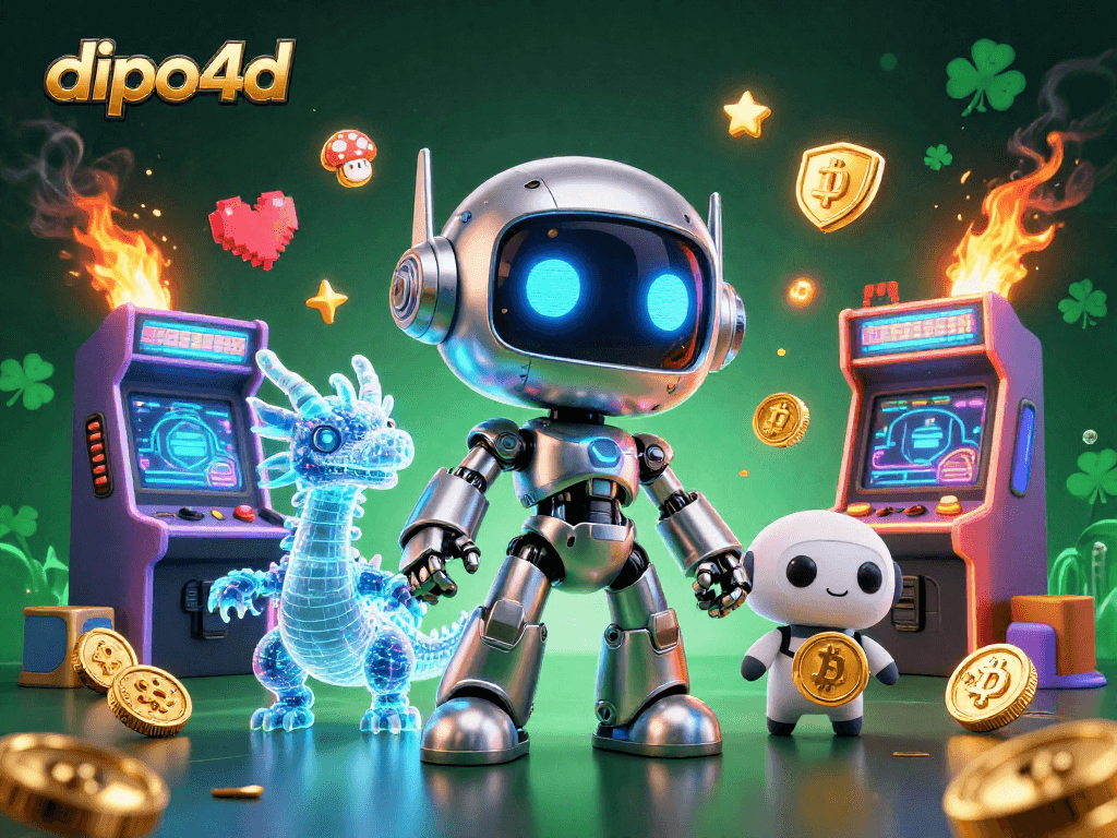 Experience dipo4d's dynamic scene showcasing a cyberpunk casino adventure with gaming elements.