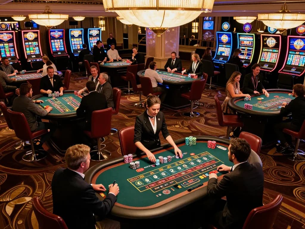 Players enjoying a vibrant game of roulette at 789club's luxurious casino, showcasing excitement and anticipation.