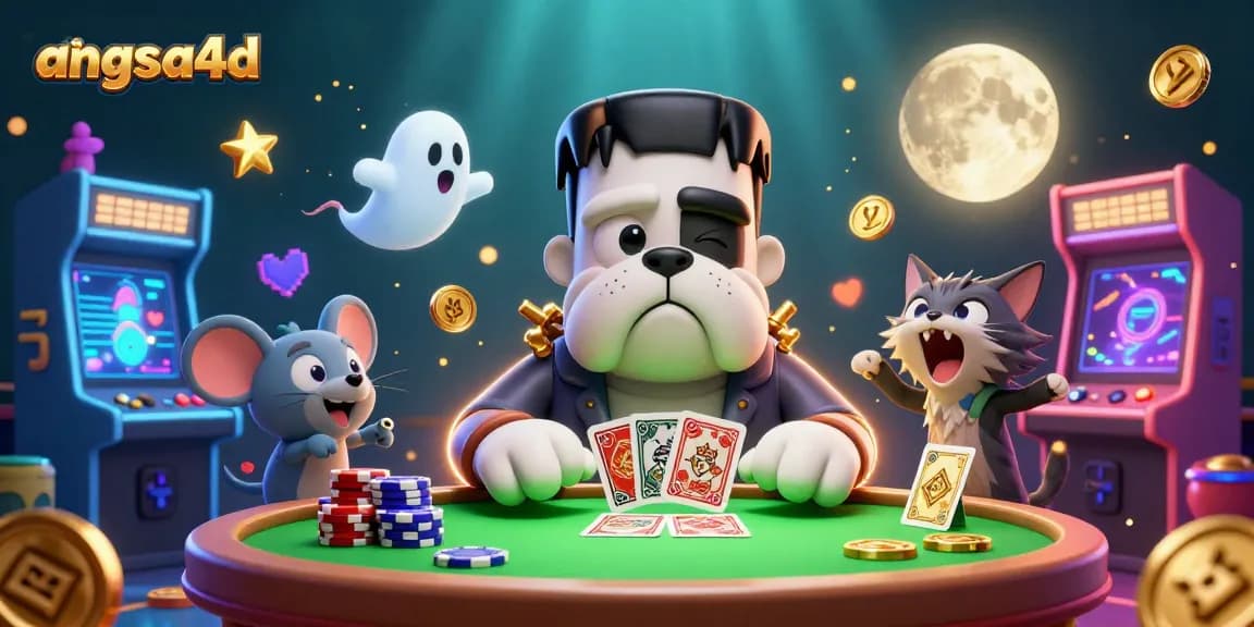 Join the excitement at angsa4d with a thrilling gaming scene showcasing unique casino characters and vibrant elements!