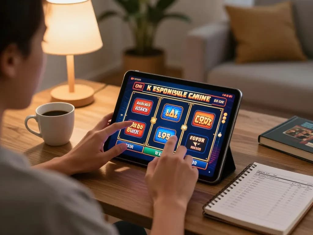 Engaging mobile gaming session with VA88 slots on a tablet in a cozy home, showcasing bankroll strategies.