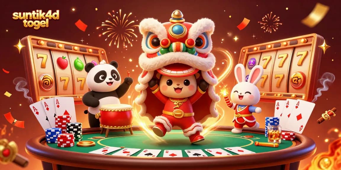 Suntik4d togel menawarkan pengalaman bermain yang menarik dengan simbol slot dan karakter bersemangat.
