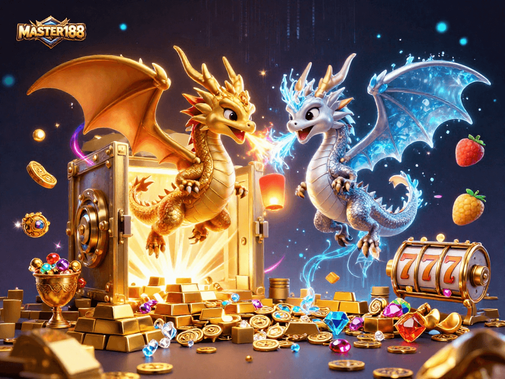 Engage in thrilling adventures with MASTER188 as dragons battle over slots and treasures.