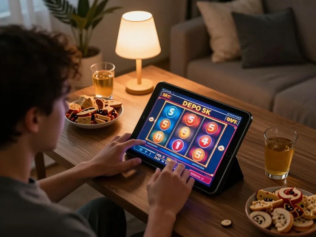 Permainan yang menarik di tablet slot depo 5k, menampilkan keseruan dalam suasana rumah yang nyaman.