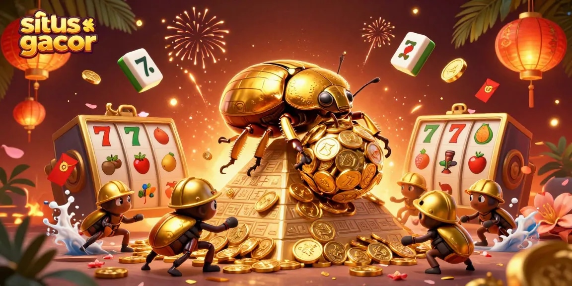Engage with the vibrant visuals of situs slot gacor showcasing a dynamic casino scene.