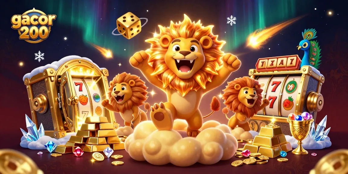 Gacor200 menggabungkan kesenangan slot dengan karakter 3D kartun yang memukau dan harta berkilau.