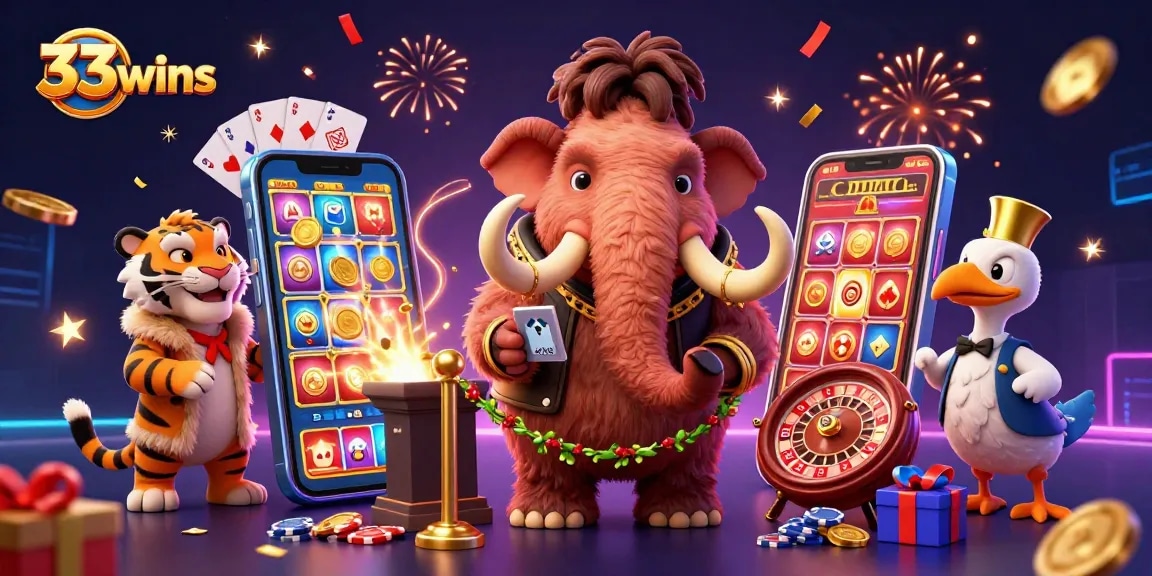 33wins showcases engaging casino fun with vibrant characters and thrilling games around them.