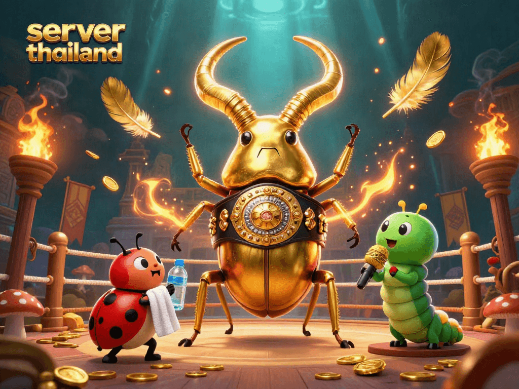 Experience thrilling gameplay with server thailand in dramatic casino illustration featuring vibrant characters and elements.