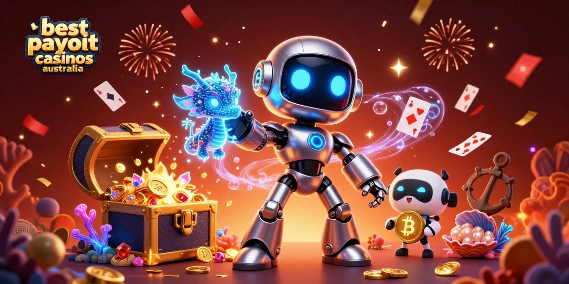 Experience the best payout casinos Australia through a captivating casino-themed illustration.