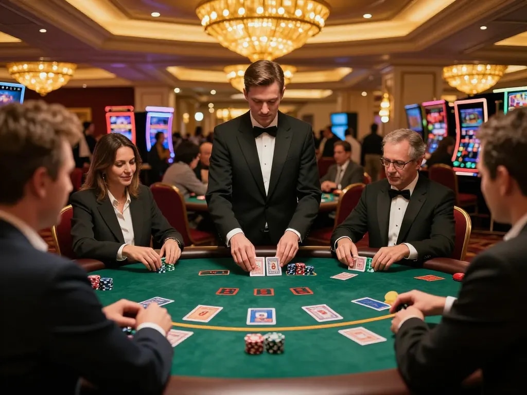Engaging scene at a blackjack table where players strategize and enjoy the game at LGO GOAL.