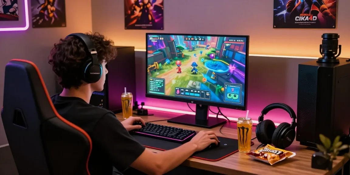 Engaged gamer on CIKA4D platform showcasing immersive online gaming experience.