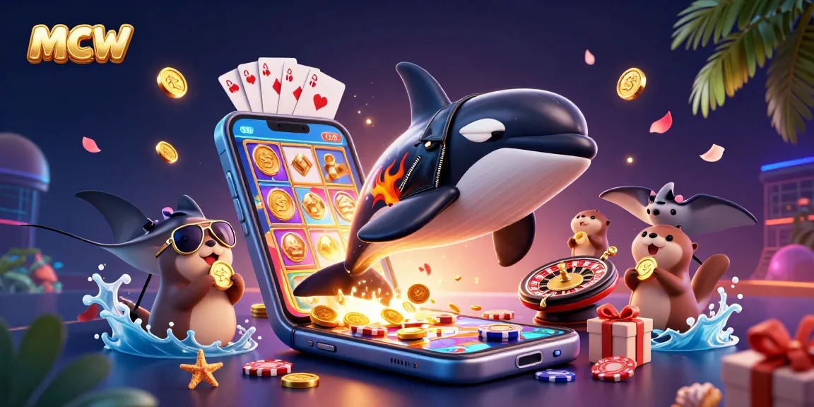 Experience the excitement of mcw casino gaming with vibrant characters and dynamic elements in this illustration.