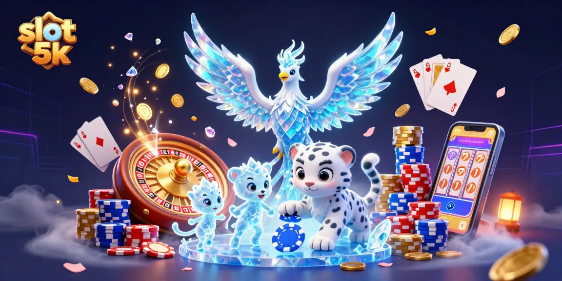 Spin the slot 5k reels to win, featuring vibrant characters and casino elements.