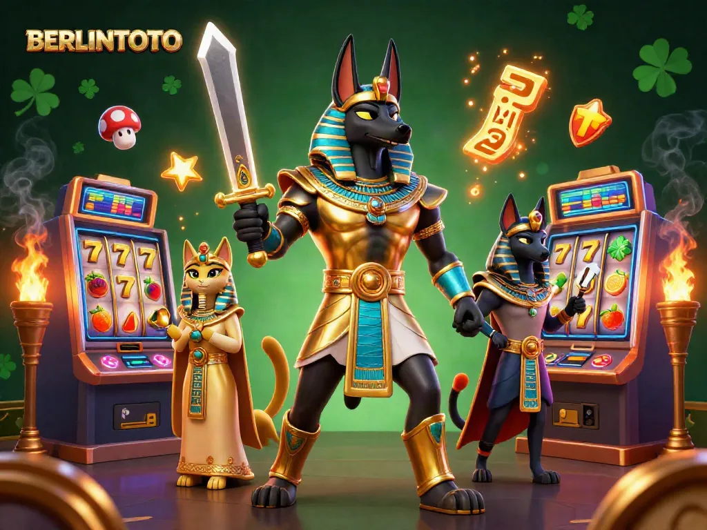 Engage with exciting slot games and promotions at BERLINTOTO with captivating Egyptian-themed characters.