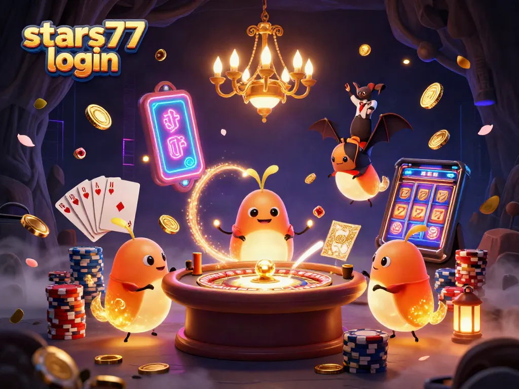 Mengakses gameplay menarik di stars77 login dengan pencahayaan dinding kasino yang menawan dari belalang bercahaya.