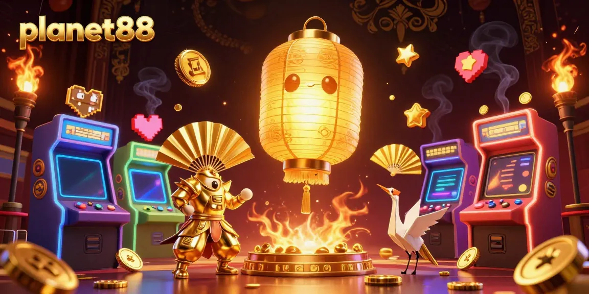 Experience thrilling gameplay at planet88 with a vibrant 3D casino scene showcasing lucky symbols and gaming elements.
