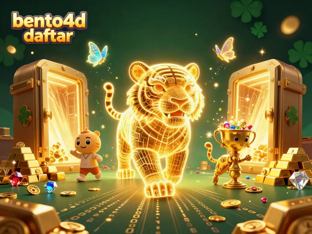 Engage with the bento4d daftar, showcasing a vibrant digital casino atmosphere filled with treasures.