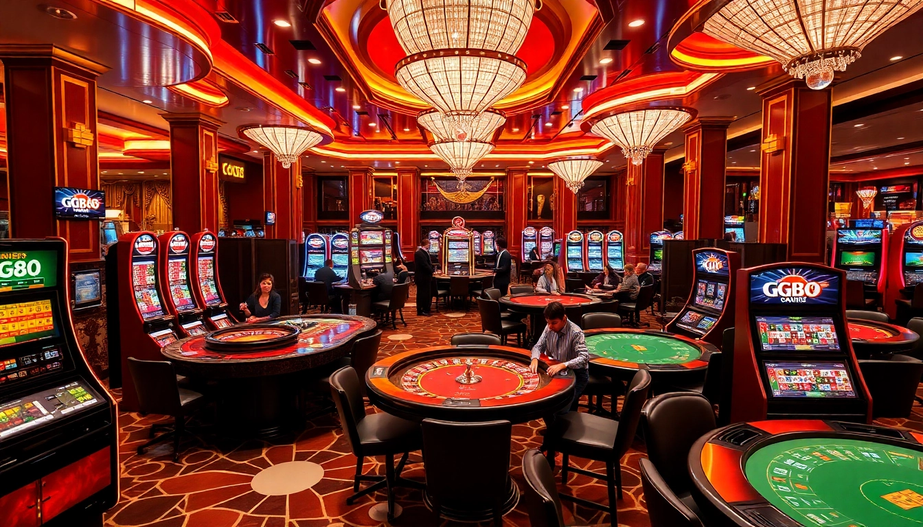 Experience the excitement of GG88 with vibrant casino visuals showcasing roulette and poker action.