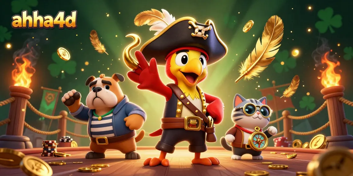Experience thrilling online gambling with ahha4d's vibrant 3D pirate-themed illustration.
