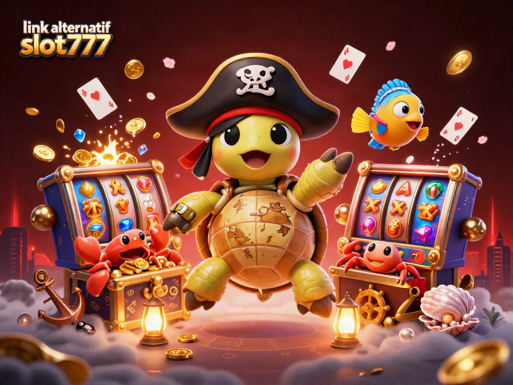 Engage with link alternatif slot777 through immersive casino adventures in this vibrant 3D illustration.