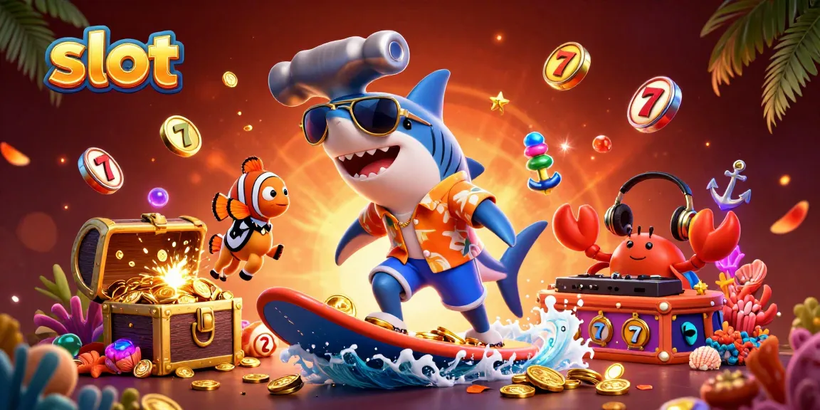 Slot gacor yang penuh dengan karakter laut dan elemen kasino yang ceria.