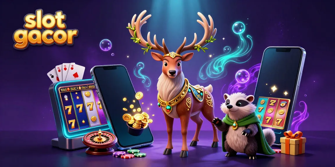 Experience thrilling slot gacor action with dynamic characters and vibrant casino elements in this 3D illustration