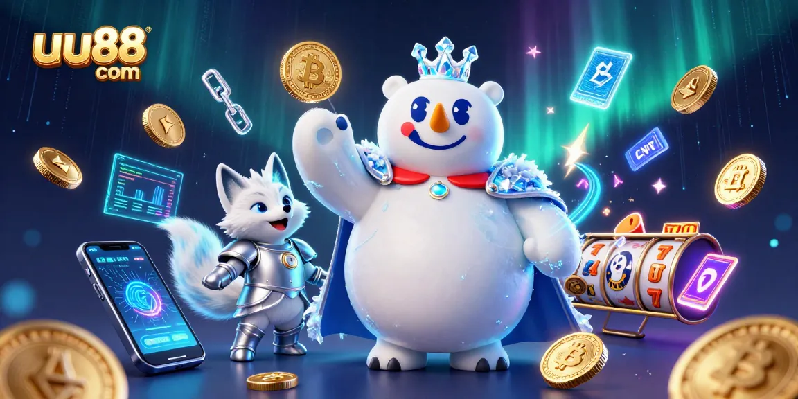 Engage with the magic of uu88 com and thrilling slots in this vibrant illustration featuring a polar bear and fox.