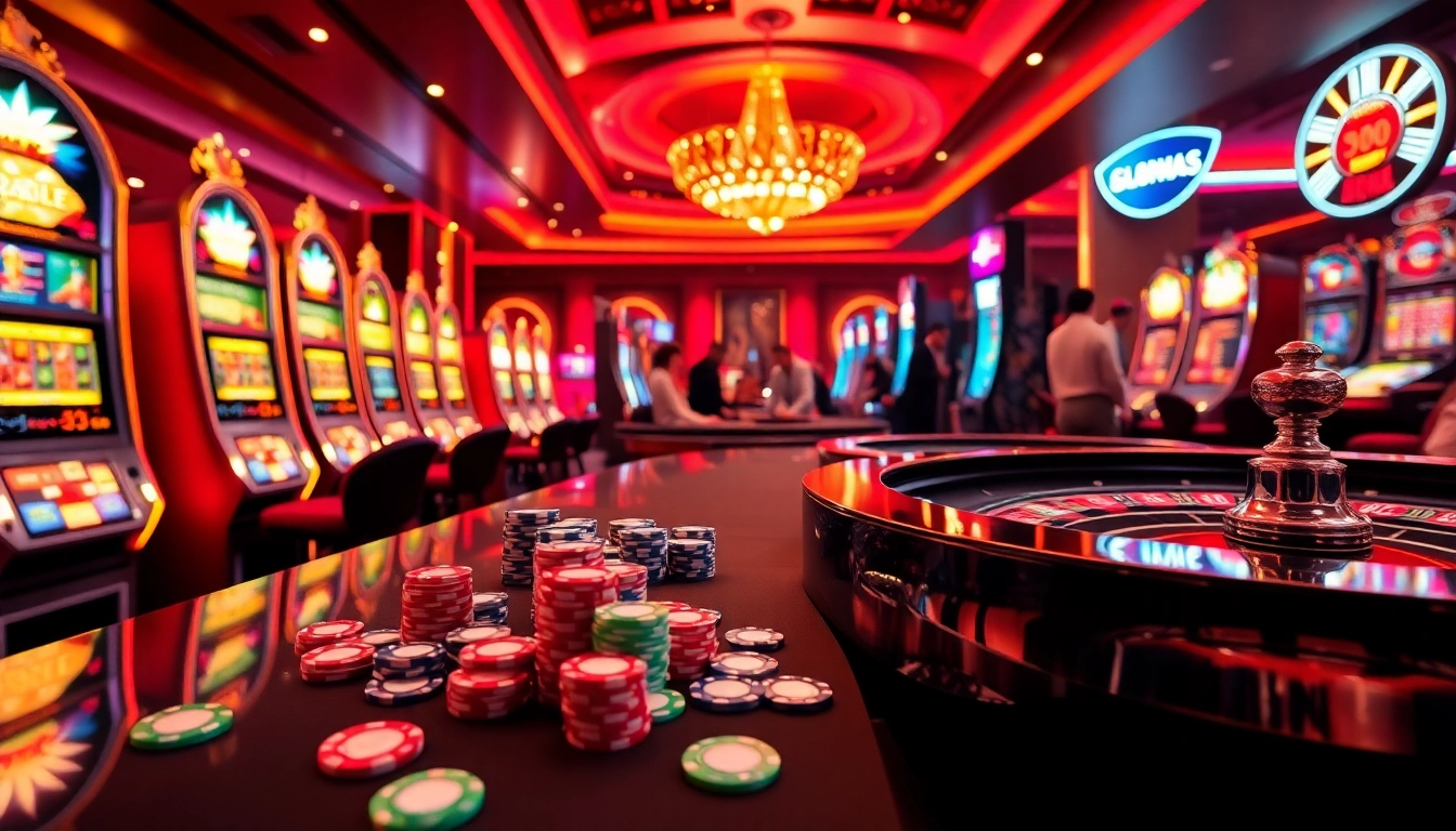 Experience high-stakes gaming with SURYA88 alternatif featuring vibrant slots and colorful chips.