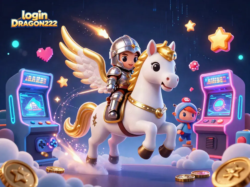 Experience thrill and excitement with login DRAGON222 in this colorful, dynamic gaming scene.