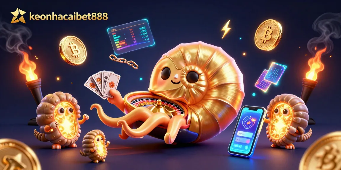 Experience exciting gameplay at keonhacaibet888 with vibrant 3D casino graphics and crypto elements.