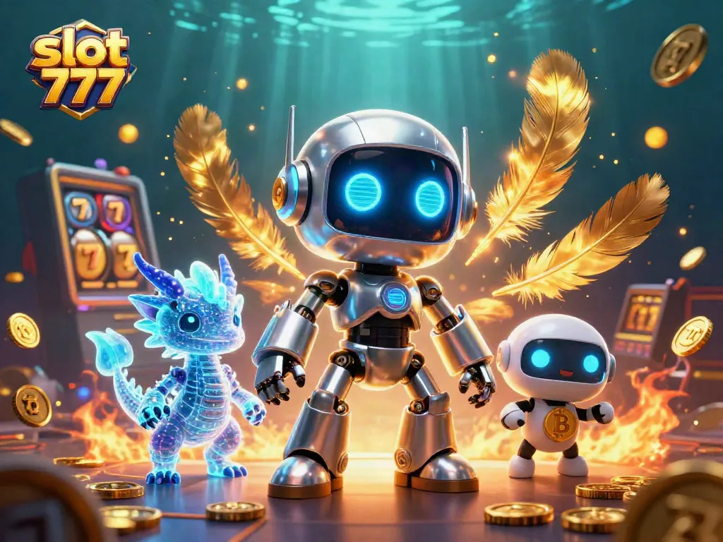 Putar slot 777 di mesin slot dengan karakter robot dan naga holografis yang menggemaskan.