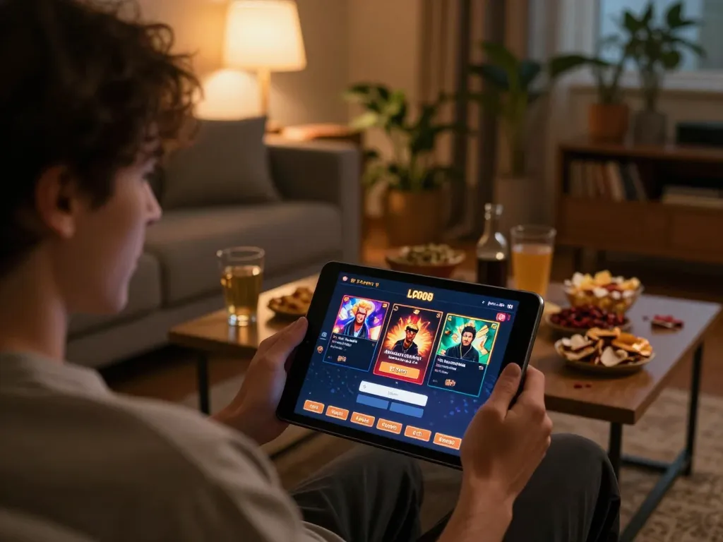 MPO08 Login 778 interface displayed as player engages in online casino gaming from home